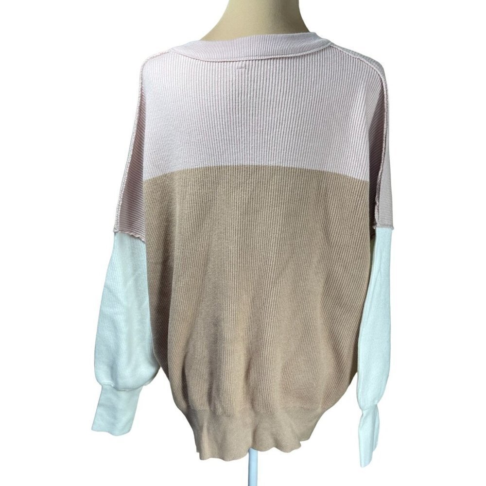 ANRABESS Women Crewneck Sleeve Oversize Ribbed Knit Pullover Sweater Size XL Ext - Picture 3 of 6